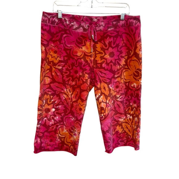Lucky brand sweatpants M-XL cropped tie dye floral print vintage